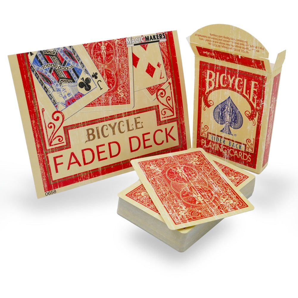 Faded Rider Back Red Bicycle Deck