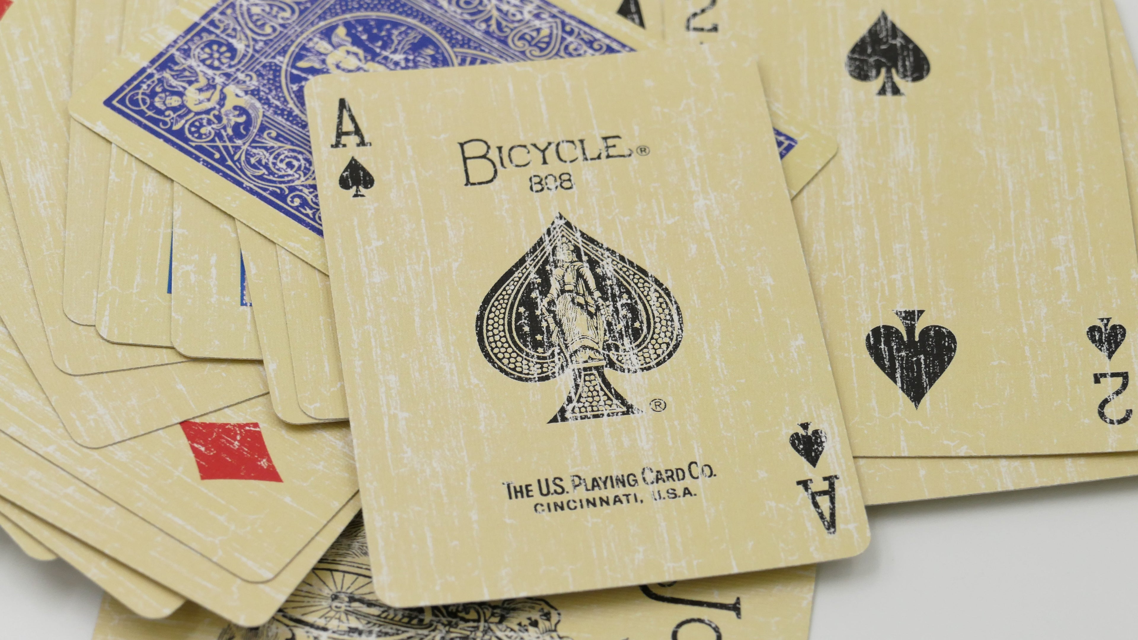 Faded Rider Back Blue Bicycle Deck