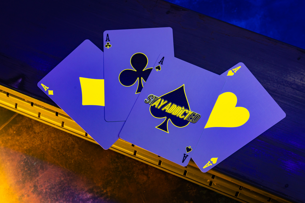 Bicycle Neon Rider Back Yellow-Starburst Deck Playing Cards