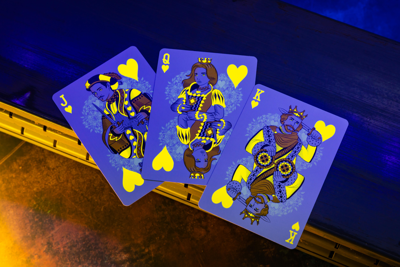 Bicycle Neon Rider Back Yellow-Starburst Deck Playing Cards