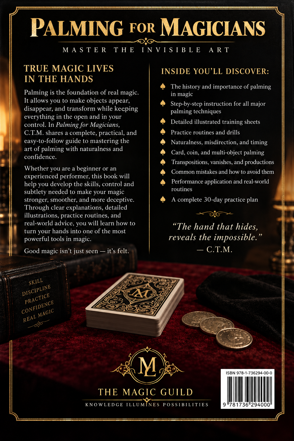 PALMING FOR MAGICIANS  The Complete Guide to Concealment, Steals, Loads, Vanishes &  Productions (eBook)