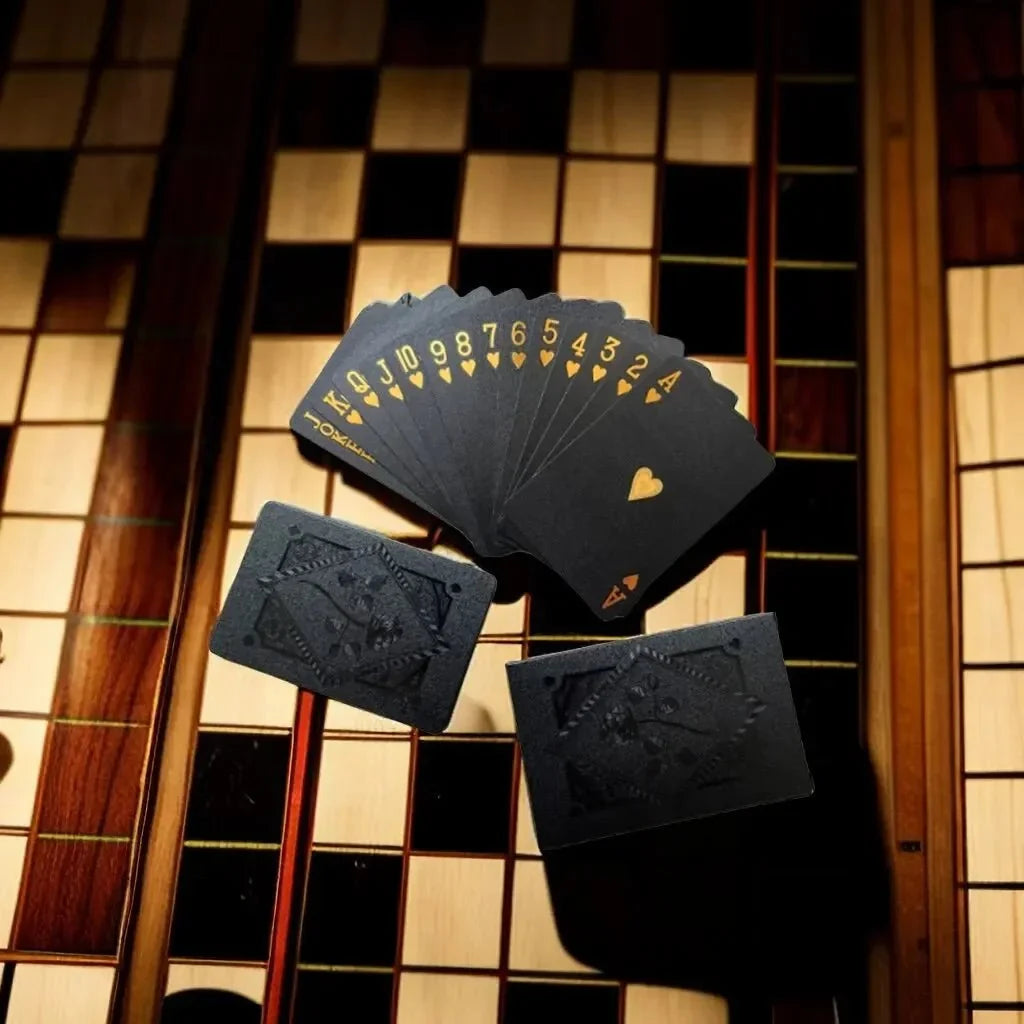 Black and Gold Skull Playing Cards | Luxury Waterproof Poker Deck