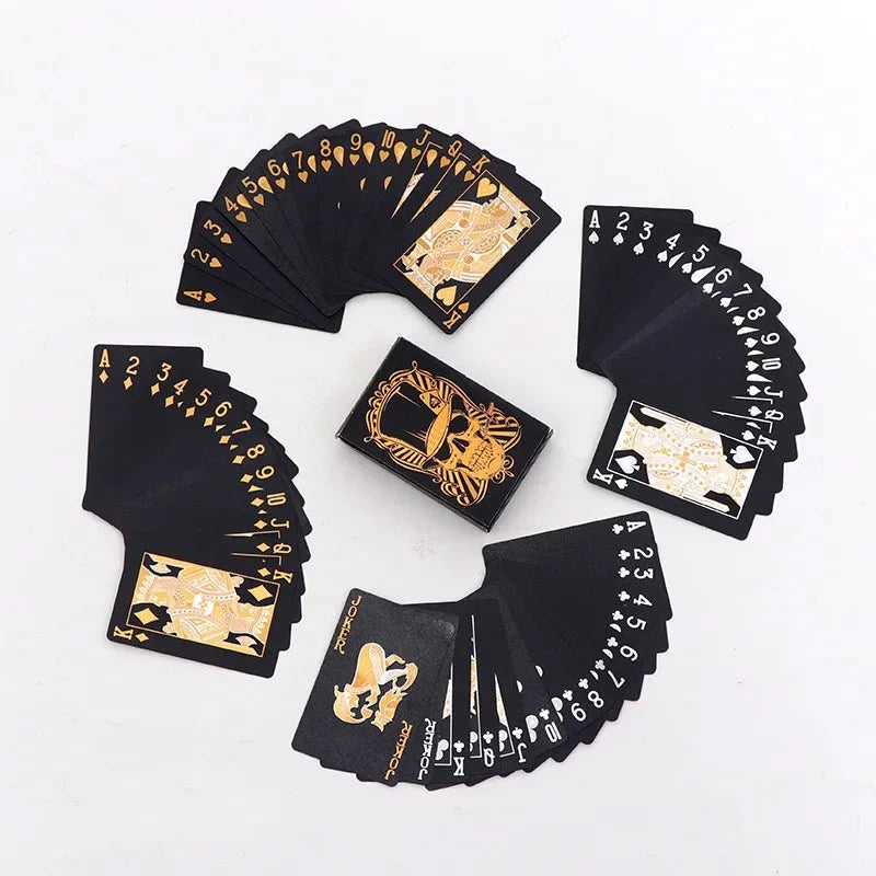 Black and Gold Skull Playing Cards | Luxury Waterproof Poker Deck
