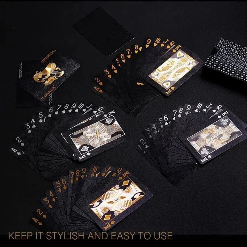Black and Gold Skull Playing Cards | Luxury Waterproof Poker Deck